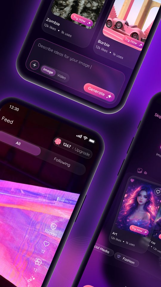 The community feed and the create bar
